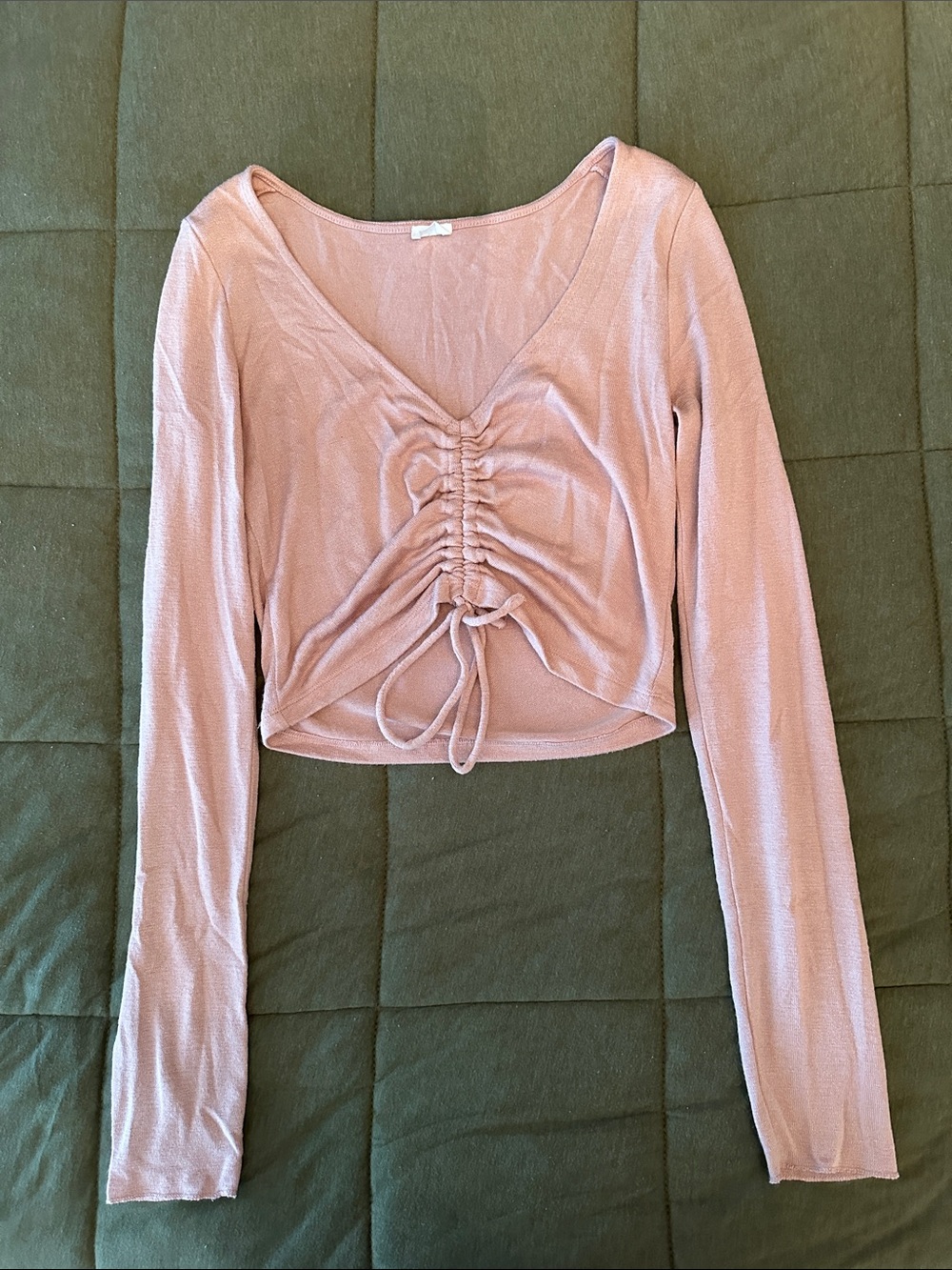 Aritzia Wilfred Free Cropped Long Sleeve Top
